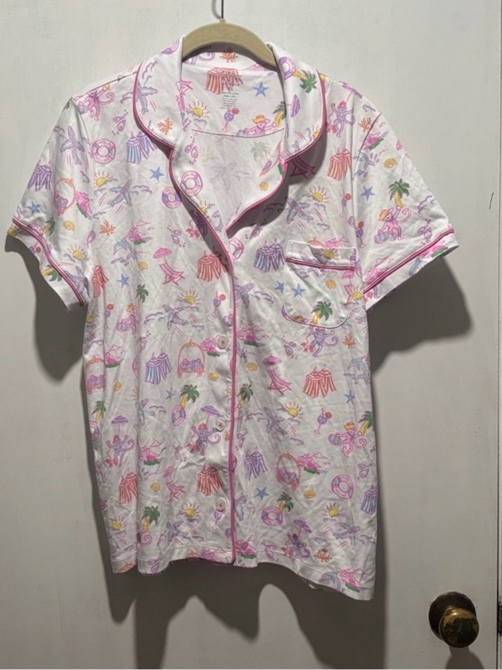 New ROLLER RABBIT x STONEY CLOVER limited edition Hotel Tropical pajama TOP ONLY